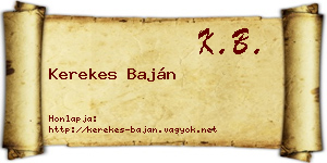 Kerekes Baján névjegykártya